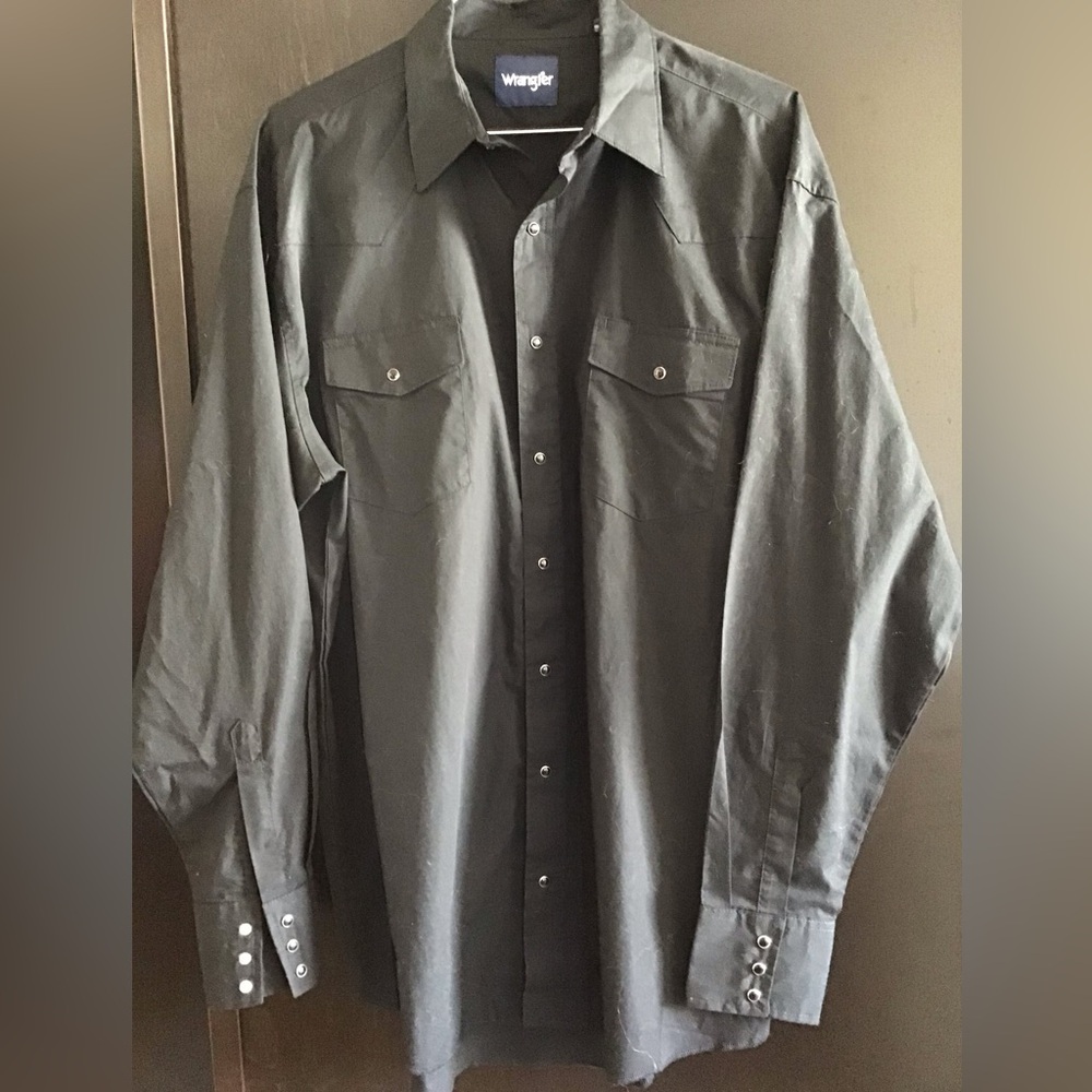 Wrangler Black Snap-Front Western Shirt